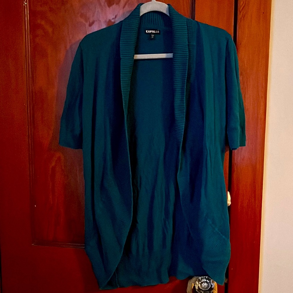 Small, Express, short sleeved, Teal cardigan